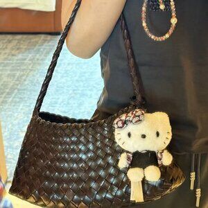 Dragon Diffusion dark brown handwoven tote bag
